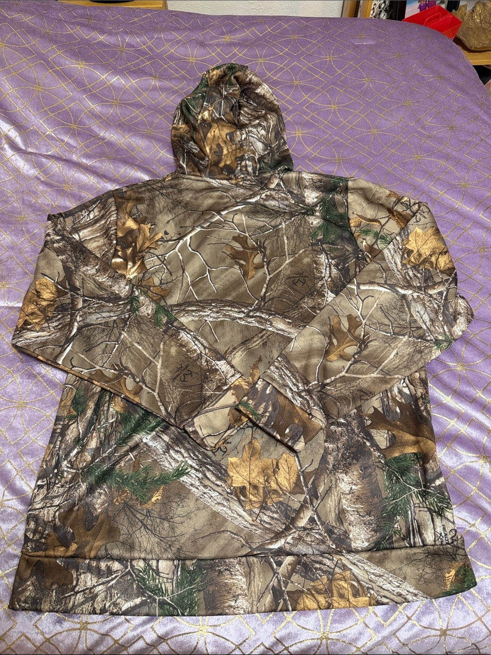 Mens UA Camo Hoodie - Realtree-Style Brown/Green - Picture 7 of 7